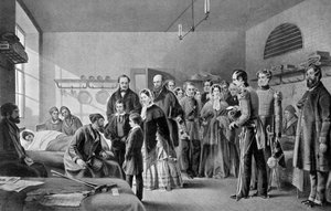 Königin Victoria besucht die Verwundeten, 1850er Jahre, um 1920