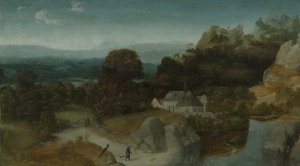 Landschaft mit der Versuchung des Heiligen Antonius Abt von Joachim Patinir (workshop of)