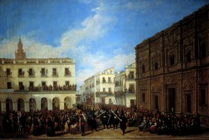 Karfreitagsprozession in Sevilla, 1853 von Joachin Dominguez Becquer