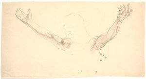 Detailstudie der ausgebreiteten Arme Christi von Joakim Frederik Skovgaard