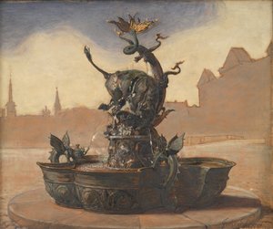 Skizze für Dragespringvandet (den Drachenbrunnen)