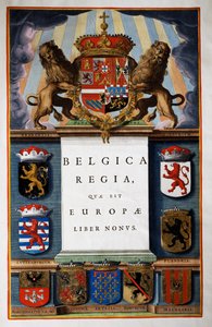 Belgica Regua quae est Europae, Buch IX, Titelseite von Band IV, aus Atlas Maior, Atlas in 11 Bänden, von Joan Blaeu (1596-1673), Kupferstich, 57,5x39 cm, Amsterdam von Joan Blaeu