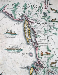 Karte, die die Ostküste Nordamerikas darstellt