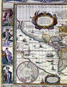 Die vier Elemente: Feuer, Luft, Wasser und Erde von Joan Blaeu