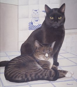Streuner und Daisie in der Küche