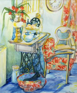 Landhausinterieur mit Katze, 2000