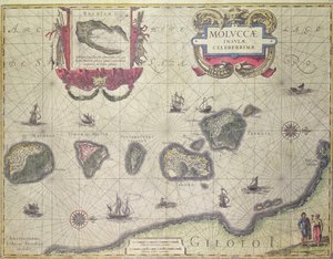 Karte der Molukkeninseln vor Halmahera, 1640 von Joannes Jansson