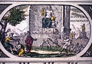Darstellung der sieben Weltwunder: die Statue des Zeus von Phidias - in 