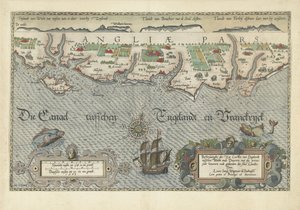 Karte der Südküste Englands zwischen der Isle of Wight und Dover