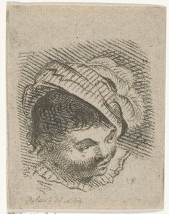 Jungenkopf mit Hut von Joannis Jacobus Bijlaert