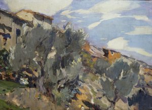 Dorf, Orangenhain von Joaquim Mir i Trinxet