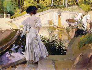 Maria betrachtet die Fische, Granja, 1907