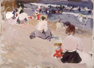 Menschen am Strand von Joaquín Sorolla