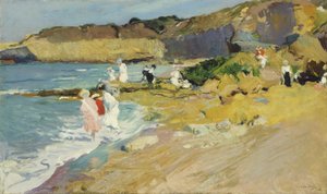 Felsen am Leuchtturm, Biarritz von Joaquin Sorolla y Bastida