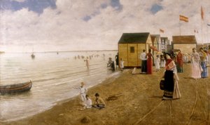 Der Strand von Sanlucar de Barrameda (La playa de Sanlucar de Barrameda) Gemälde von Joaquin Turina Arenal (1847-1903) Private Sammlung. von Joaquin Turina Arenal