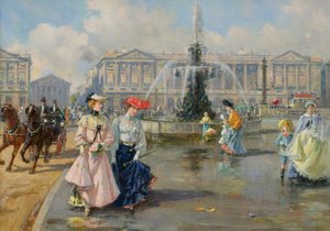 Place de la Concorde, ca. 1872 von Joaquín Pallarés Allustante