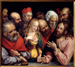 Christus und die Ehebrecherin von Jobst Harrich