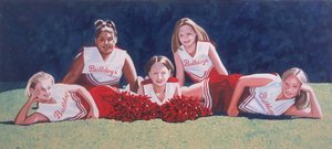 Junior High School Cheerleader auf dem Rasen, 2003
