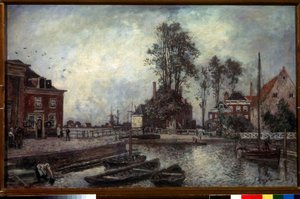 Kanal-Ufer. Gemälde von Johan Barthold Jongkind (1819-1891)