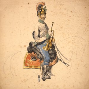 Ein Reiter des 5. Dragonerregiments, Prinz Eugen von Savoyen 1840-50