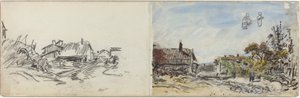 Ein Dorf in der Nähe von Brezins, 1880er Jahre