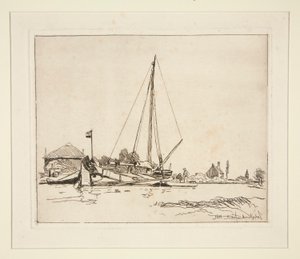 Das vertäute Boot von Johan Barthold Jongkind