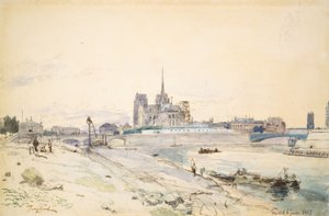 Notre Dame von Paris vom Quai de la Tournelle aus gesehen