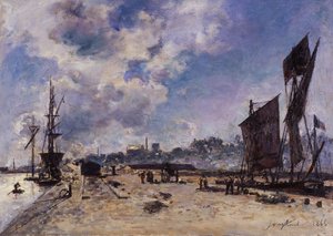 Kai in Honfleur von Johan Barthold Jongkind