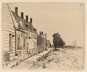 Die Häuser am Kanal (Les Maisons au bord du canal) von Johan Barthold Jongkind