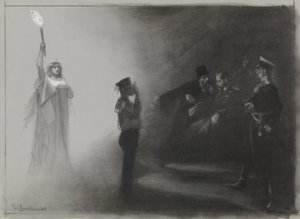 Entwurf für eine Illustration in De Amsterdammer: Die Niederlage Russlands zur See, 4. Juni 1905