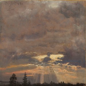 Wolkenstudie mit Sonnenstrahlen von Johan Christian Dahl
