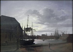 Frederiksholms Kanal in Kopenhagen mit der Brauerei von Christian IV. von Johan Christian Dahl