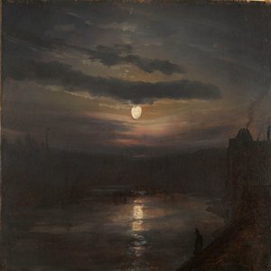 Mondschein über der Elbe von Johan Christian Dahl