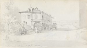 Die Poststation in Baccano von Johan Christian Dahl