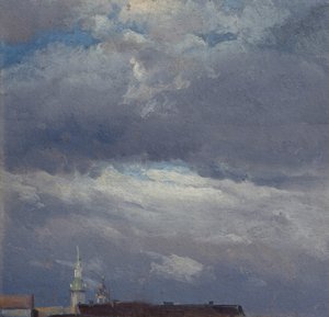 Gewitterwolken über dem Schlossturm von Dresden von Johan Christian Dahl