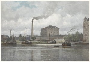 Die Zuckerraffinerie der Firma vom Rath an der Buitensingel, Nassaukade in Amsterdam