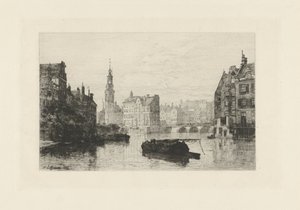 Ansicht des Muntturms in Amsterdam von Johan Conrad Greive