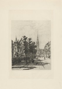 Ansicht der Vondelstraat in Amsterdam von Johan Conrad Greive