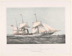 Schraubendampfschiff Mariout et Hedjaz auf See von Johan Conrad Greive