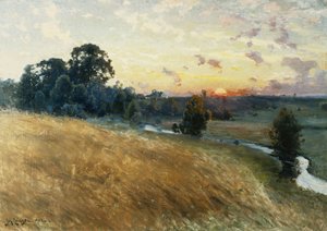 Eine weite Landschaft bei Sonnenuntergang, 1902
