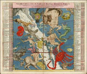 1730 Himmelskarte - Globi Coelestis In Tabulas Planas Redacti Pars V von Johan Gabriel Doppelmayr