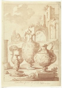 Kerzenhalter und drei Vasen (Vasen und Kerzenhalter) von Johan Teyler (attributed to)