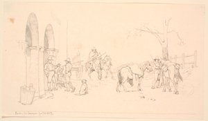 Campagnoler vor einer Käserei von Johan Thomas Lundbye