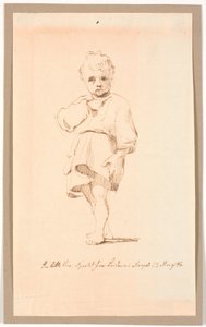 Ein kleiner, stehender Junge