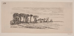 Landschaft mit einer Reihe von Bäumen von Johan Thomas Lundbye