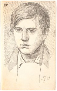 Porträt eines jungen Mannes, en face von Johan Thomas Lundbye