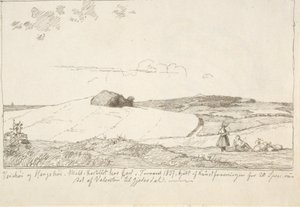Seeländische Landschaft. Im Hintergrund Vejrhøj, eingeklebt f.n. Seite 6