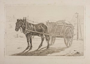 Pferd, das einen Bierwagen zieht von Johann Adam Klein