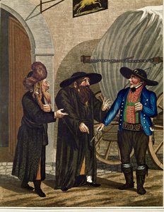 Polnische Juden und Kutscher, aus einer Serie Wiener Typen