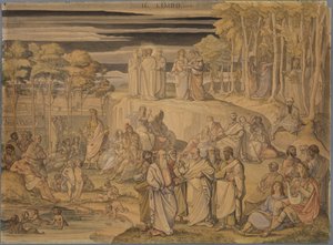 Dante im Limbus, oder der Aufenthalt guter Seelen, aber nicht getaufter Menschen. Hier trifft er die großen Geister der antiken Zeiten und die unschuldigen Kinder